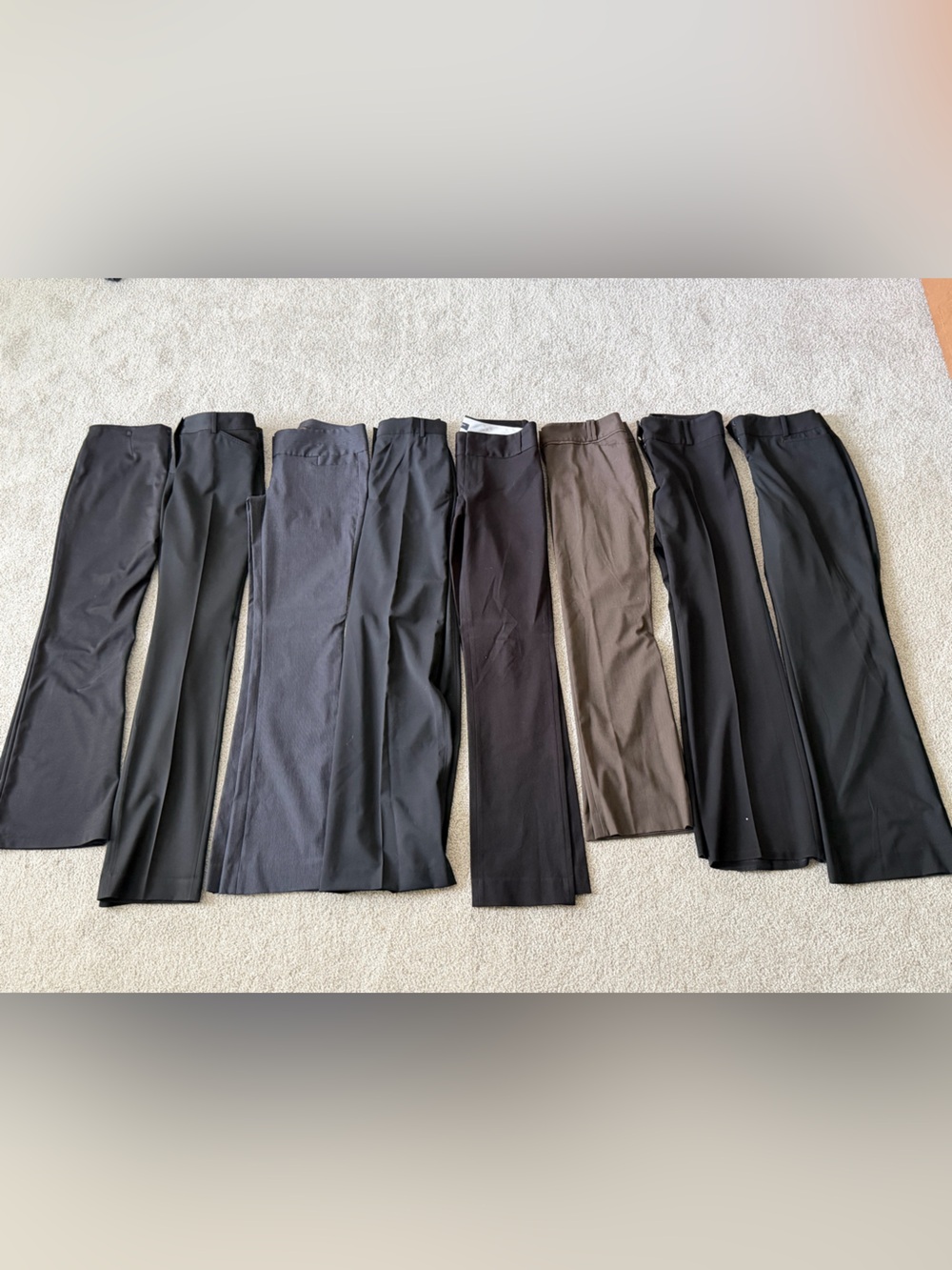 Lot of 8 Women’s Dress Pants in Black, Charcoal, and Brown Sz 4-6